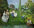 Couples Relaxing by a Pond Paul Cezanne